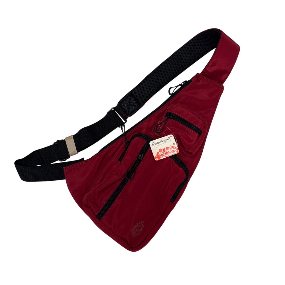 Free People Movement Hudson Sling Bag Crimson Wine Red OB2110666 NWT $68